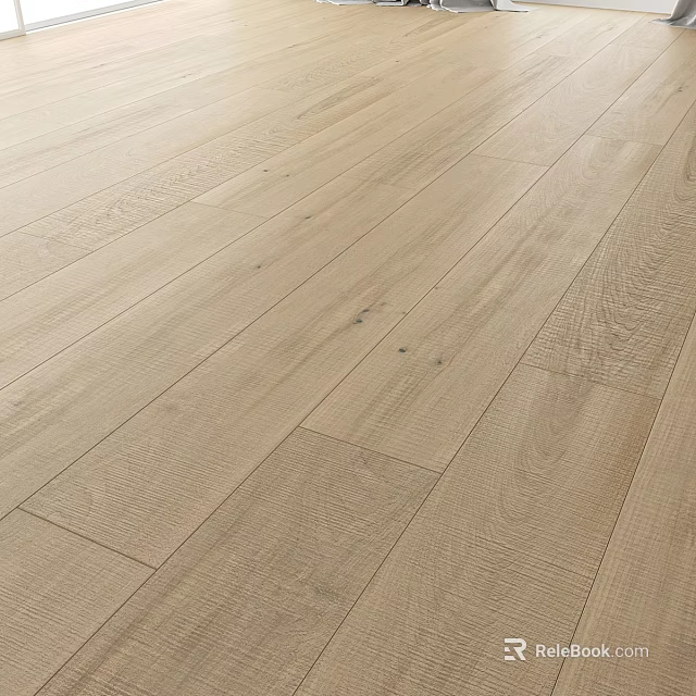 Natural Light Oak Wooden Floor Plank Design With Smooth Surface And Wood Grain 3d model 