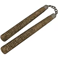 Wooden Handle Nunchucks Sports Training Equipment With Chain Link For Practice