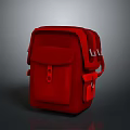 Stylish Red Backpack With Functional Pockets And Adjustable Straps For Daily Use 3d model