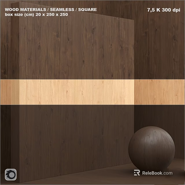 Modern Wooden Wall Components With Natural Texture And Sphere Decoration 3d model 