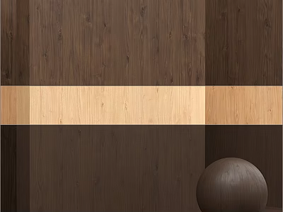 Modern Wooden Wall Components With Natural Texture And Sphere Decoration 3d model