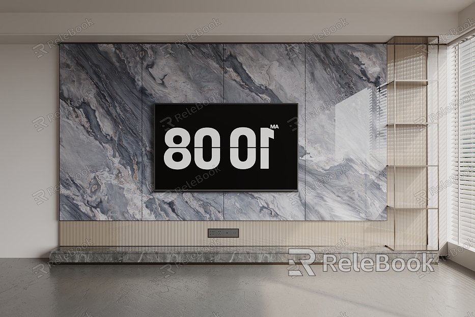 Modern TV background wall TV rock board model