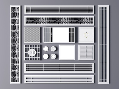 Modern air conditioner air outlet air conditioner outlet Yuba aluminum gusset plate 3d model