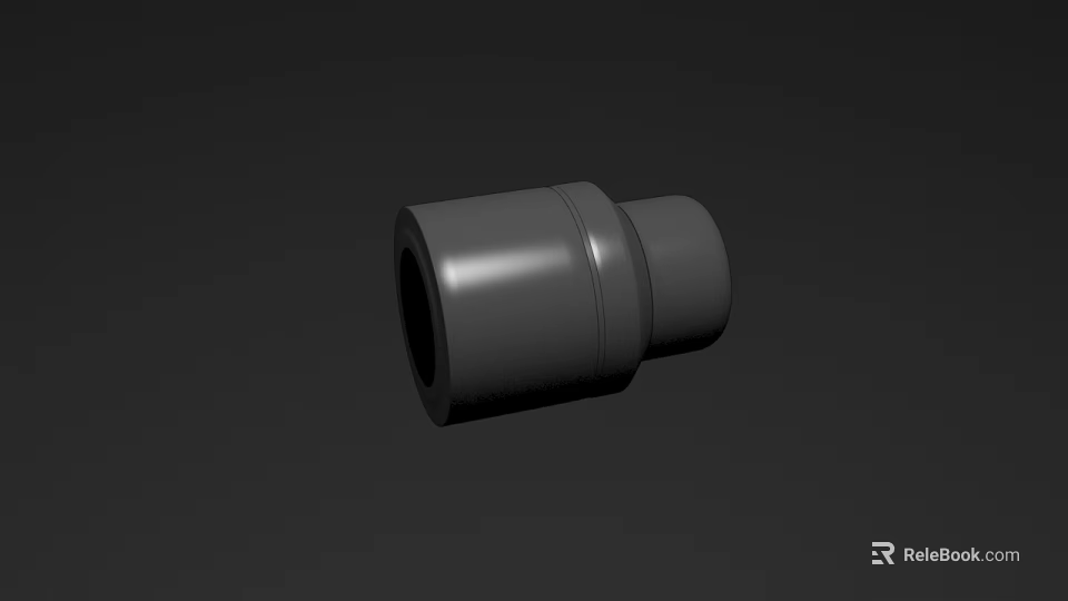 Modern Dining Table Featuring Black Cylindrical Metal Connector With Smooth Surface 3d model 