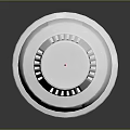 White Smoke Detector Featuring Red Indicator Light And Circular Design Structure 3d model