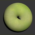 Fresh Green Apple With Smooth Surface And Shiny Reflection On Dark Background 3d model