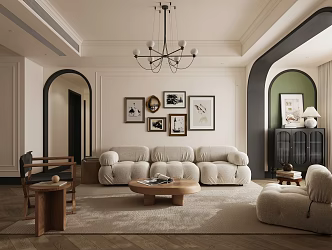 French Guest Restaurant Home Living Room 3d model