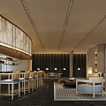 Modern Japanese Restaurant Interior With Shoji Screens Pendant Lights And Wooden Dining Tables Chairs