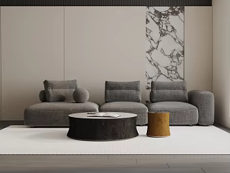 Three-seat sofa 3d model