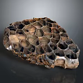 Unique Honeycomb Shaped Object With Hexagonal Holes And Natural Brown Black Tone