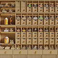 Traditional Chinese Medicine Cabinet With Multiple Drawers And Herbal Medicine Jars