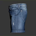 Stylish Blue Denim Mini Skirt With Front Pockets And Button Closure 3d model