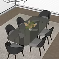 Dining table and chair combination 3d model