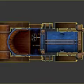 Vintage Open Top Car With Blue Body Copper Accents And Red Seats