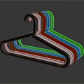 Modern Colorful Hanger With Multicolored Stripes And Shiny Reflective Surface