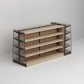 Supermarket Retail Shelving With Wooden Layers And Tiered Display Racks