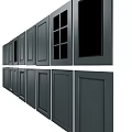 Various Gray Cabinet Door Styles Featuring Panel And Glass Designs 3d model