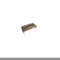 Modern Coffee Table with Wooden Tabletop and Turquoise Resin Inlay Stainless Steel Legs Contemporary Design