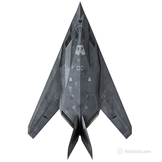Advanced Stealth Fighter Jet Gray Aerodynamic Design Front View Military Aircraft 3d model 