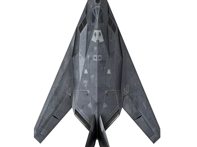 Advanced Stealth Fighter Jet Gray Aerodynamic Design Front View Military Aircraft 3d model