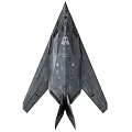 Advanced Stealth Fighter Jet Gray Aerodynamic Design Front View Military Aircraft