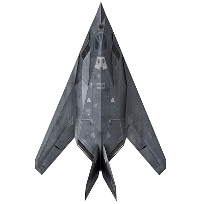Advanced Stealth Fighter Jet Gray Aerodynamic Design Front View Military Aircraft 3d model