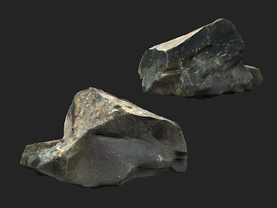 Natural Stones And Wood With Rough Textured Surface For Decorative 3d model