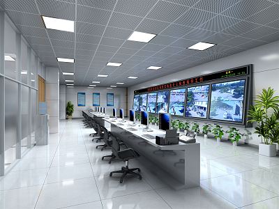 Modern Monitoring Room Security Room Monitoring Room 3d model