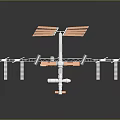 Advanced Satellite Equipment Featuring Solar Panels Mechanical Arms And Connecting Structures 3d model