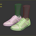 White Casual Sneakers With Black Soles Mesh Upper And Gray Sock Liners