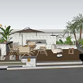 Modern Roof Garden Design with Outdoor Sofa Palm Trees and Fire Pit
