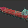 Red Ship With Long Hull White Structure Cockpit And Letters LADY PROJECT 3d model
