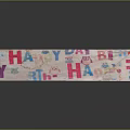 Happy Birthday Themed Decorative Ornament Set With Colorful Patterns And Letter Prints