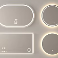 Smart LED Illuminated Mirrors in Oval Round Rectangular Shapes with Touch Control and Digital 3d model