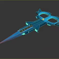 Futuristic Blue Metallic Device With Ring Shaped Structure And Pointed Design Elements
