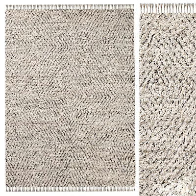 Neutral Toned Square Rug With Woven Textured Design 3d model