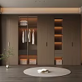 Modern Wardrobe Interior Design With Sliding Doors Hanging Rails And Storage Shelves