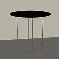 Modern Round Table With Black Smooth Tabletop And Sleek Metal Legs 3d model