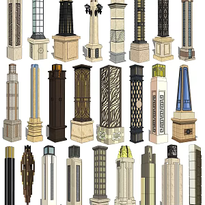New Chinese Landscape Lamp Post 3d model