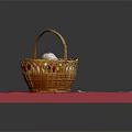 Daily Life Essentials Wicker Basket With Decorative Fabric On Pink Mat