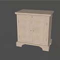 Simple Light Oak Entryway Cabinet Sideboard With Double Doors And Flat Top 3d model