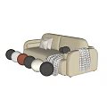 Modern cream style multiplayer sofa collection 3d model