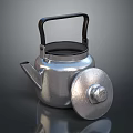 Silver Electric Kettle with Black Handle and Removable Lid for Daily Use