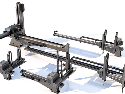 Industrial Equipment Mechanical Arms Linear Modules With Metal Precision Components 3d model