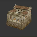 Classical Ancient Greek Architecture Style Featuring Stone Pedestal Columned Portico And Red Tile Roof