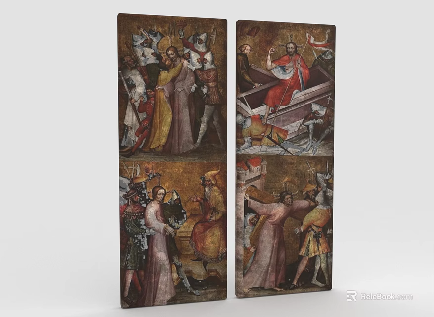 Religious Themed Figure Paintings Featuring Historical Characters In Ancient Costumes And Multiple Scenes 3d model 
