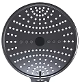 Black Round Handheld Shower Head With Multiple Spray Holes And Ergonomic Handle
