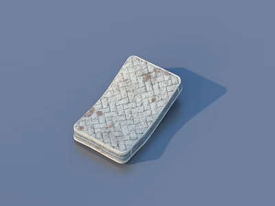 Woven Texture Decorative Box With Light Surface And Brown Details 3d model