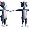 Cartoon Blue And White Cat Game Movie Character Standing With Arms Outstretched