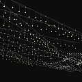 Decorative String Lights in Wavy Arrangement on Black Background with White Small Lights 3d model